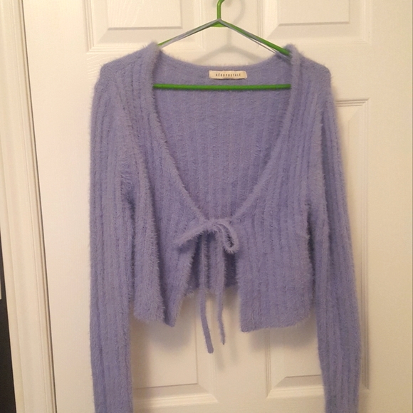 Aeropostale Fuzzy Blue Crop Sweater 